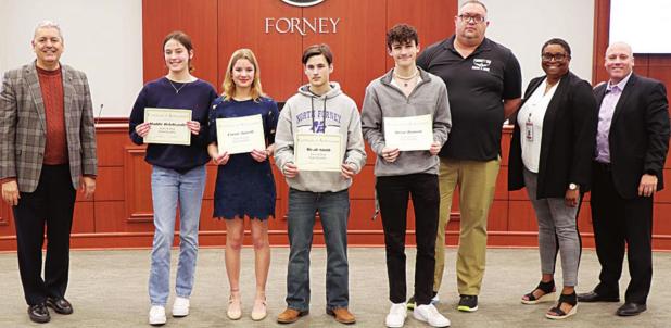School Board Recognizes Members of Forney ISD Swim and Dive Team