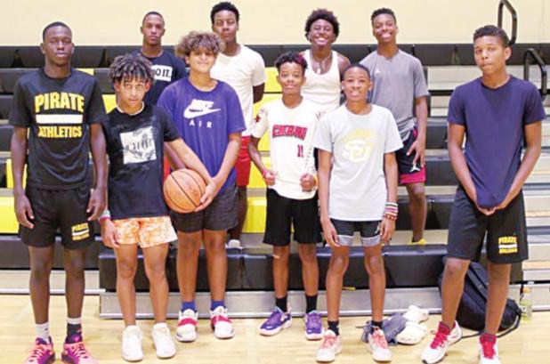 Crandall Middle School Coaching Staff Working with Kids Outside of School
