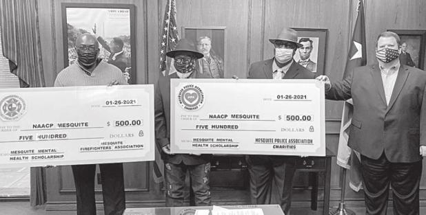 Mesquite Firefighters Association and Mesquite Police Association Donate to Mesquite NAACP Mental Health Scholarship