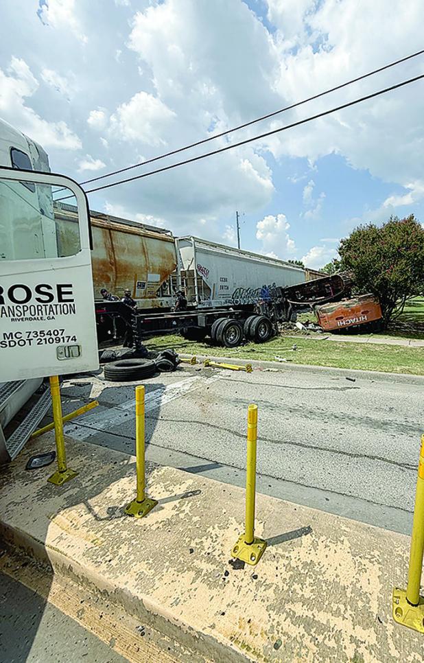 Train and Semi-Truck Collision in Downtown