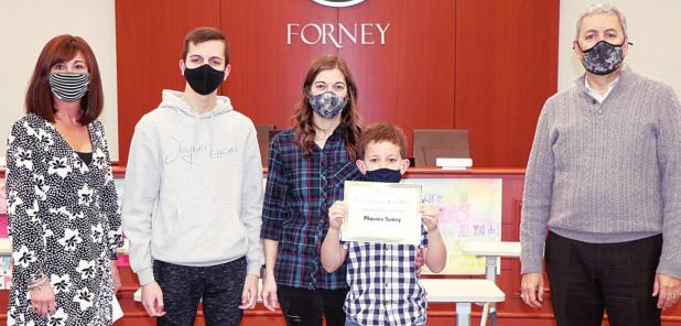 Phoenix Tumey named Forney ISD Elementary Student of the Month for January
