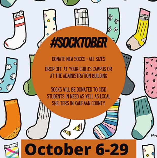 Crandall ISD Students Collecting Socks for Socktober