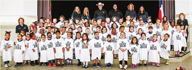 CISD Class of 2034 Thanks the District’s Education Foundation for Their Shirts