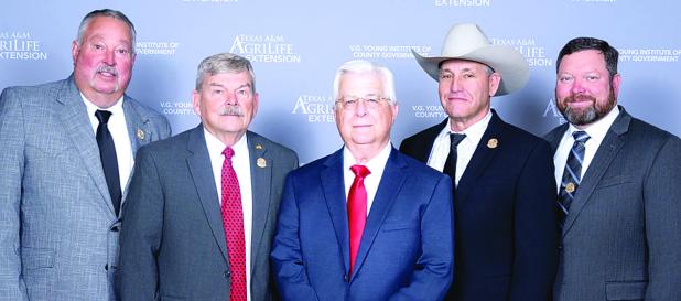 Pictured L to R: Pct. 1 Commissioner Terry Crow, Pct. 2 Commissioner Skeet Phillips, County Judge Jakie Allen, Pct. 3 Commissioner Kelly Lane, Pct. 4 Commissioner Tommy Moore.