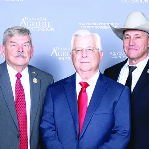 Pictured L to R: Pct. 1 Commissioner Terry Crow, Pct. 2 Commissioner Skeet Phillips, County Judge Jakie Allen, Pct. 3 Commissioner Kelly Lane, Pct. 4 Commissioner Tommy Moore.